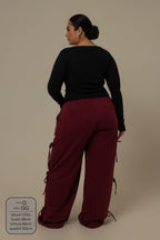 calça de moletom cozy wide lacinho