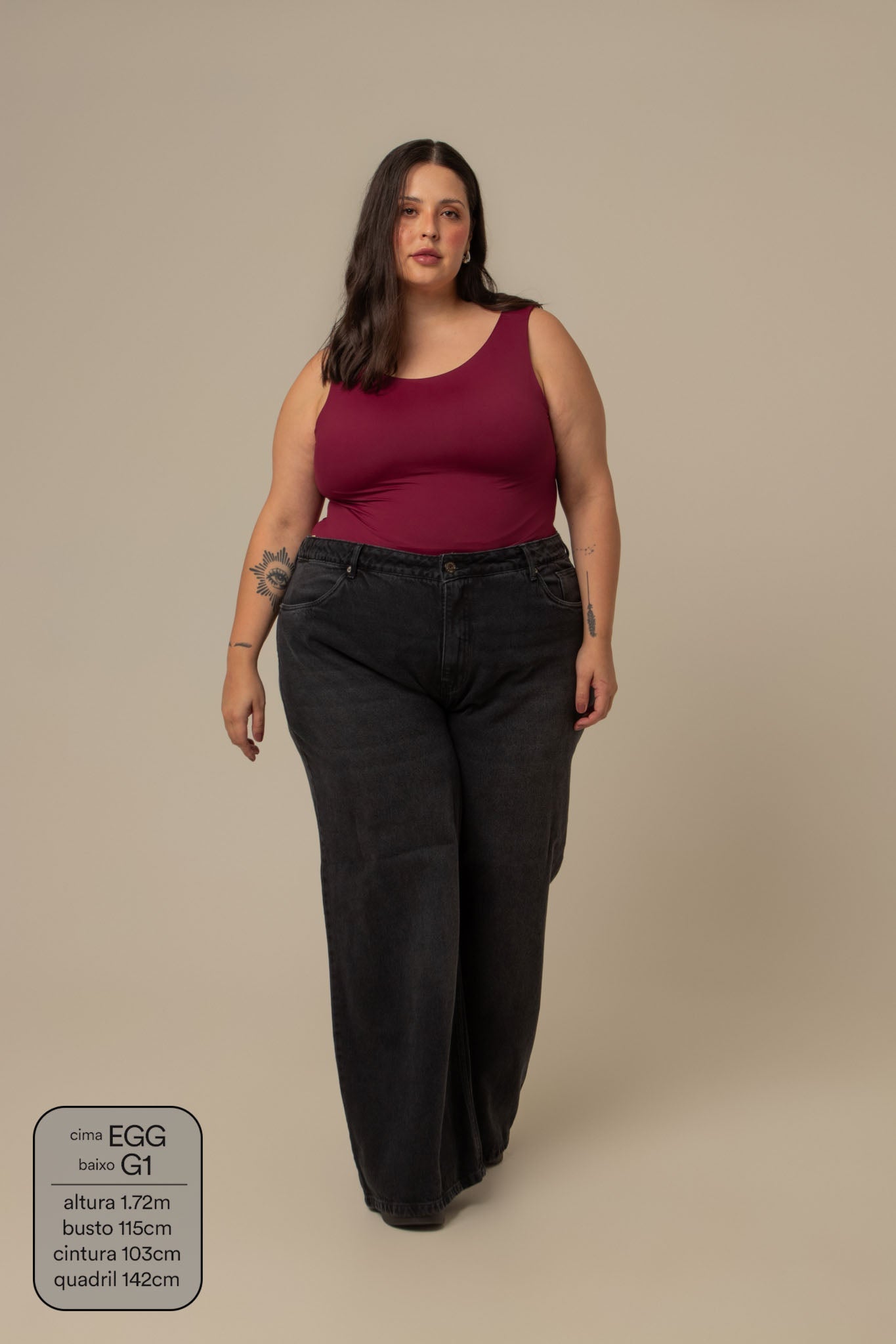 calça jeans ajustável wide midnight black