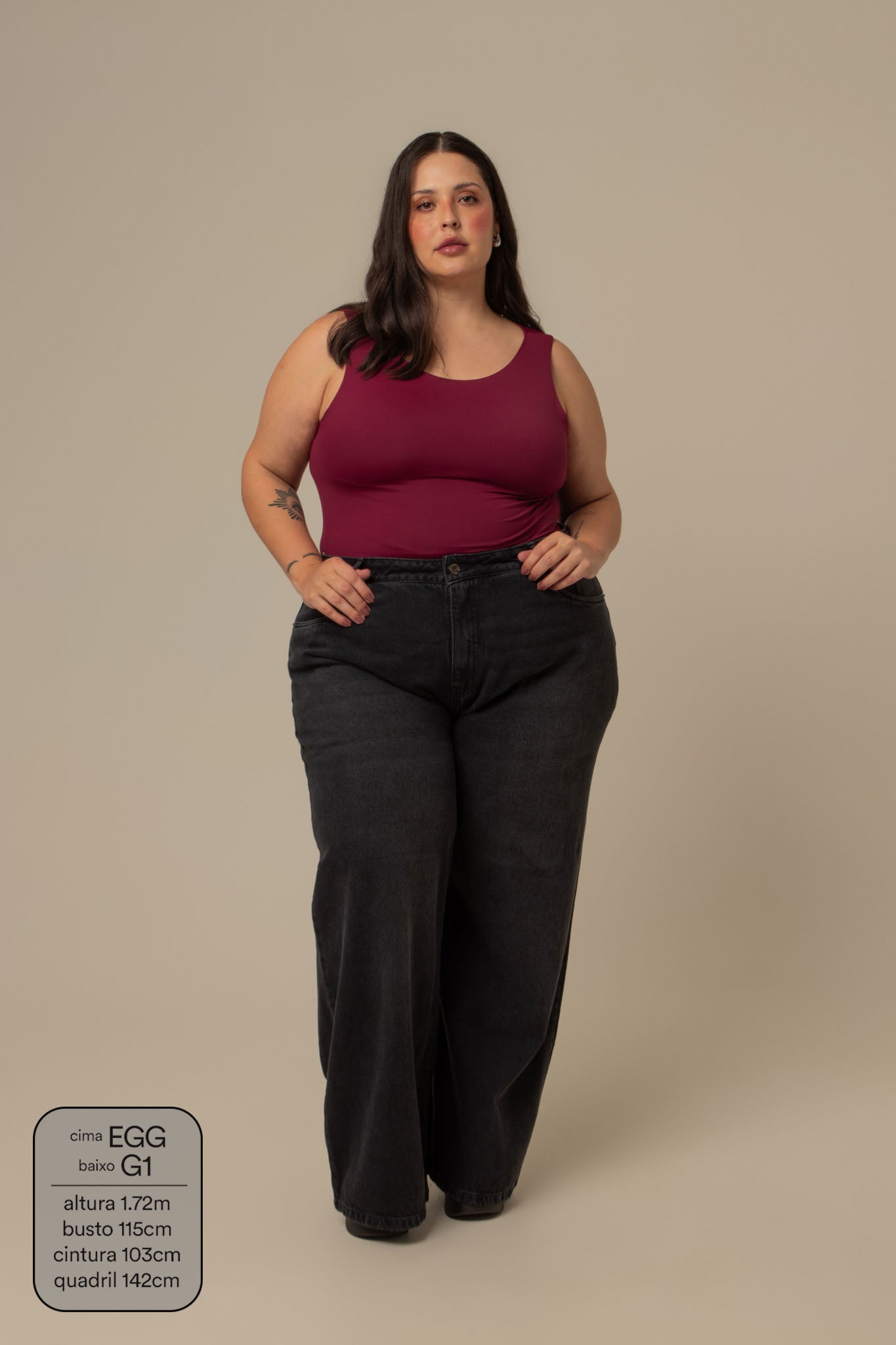 calça jeans ajustável wide midnight black