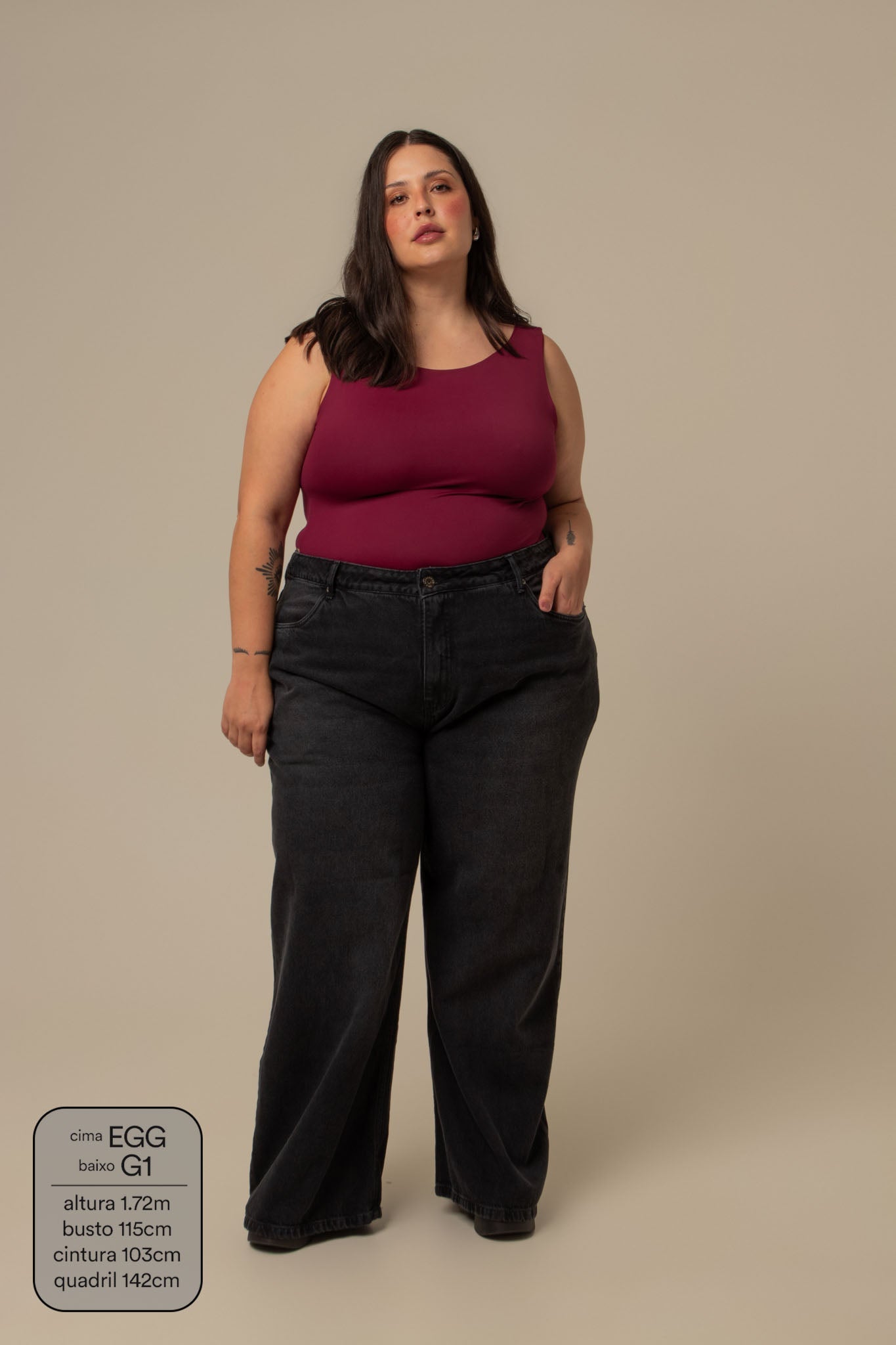 calça jeans ajustável wide midnight black