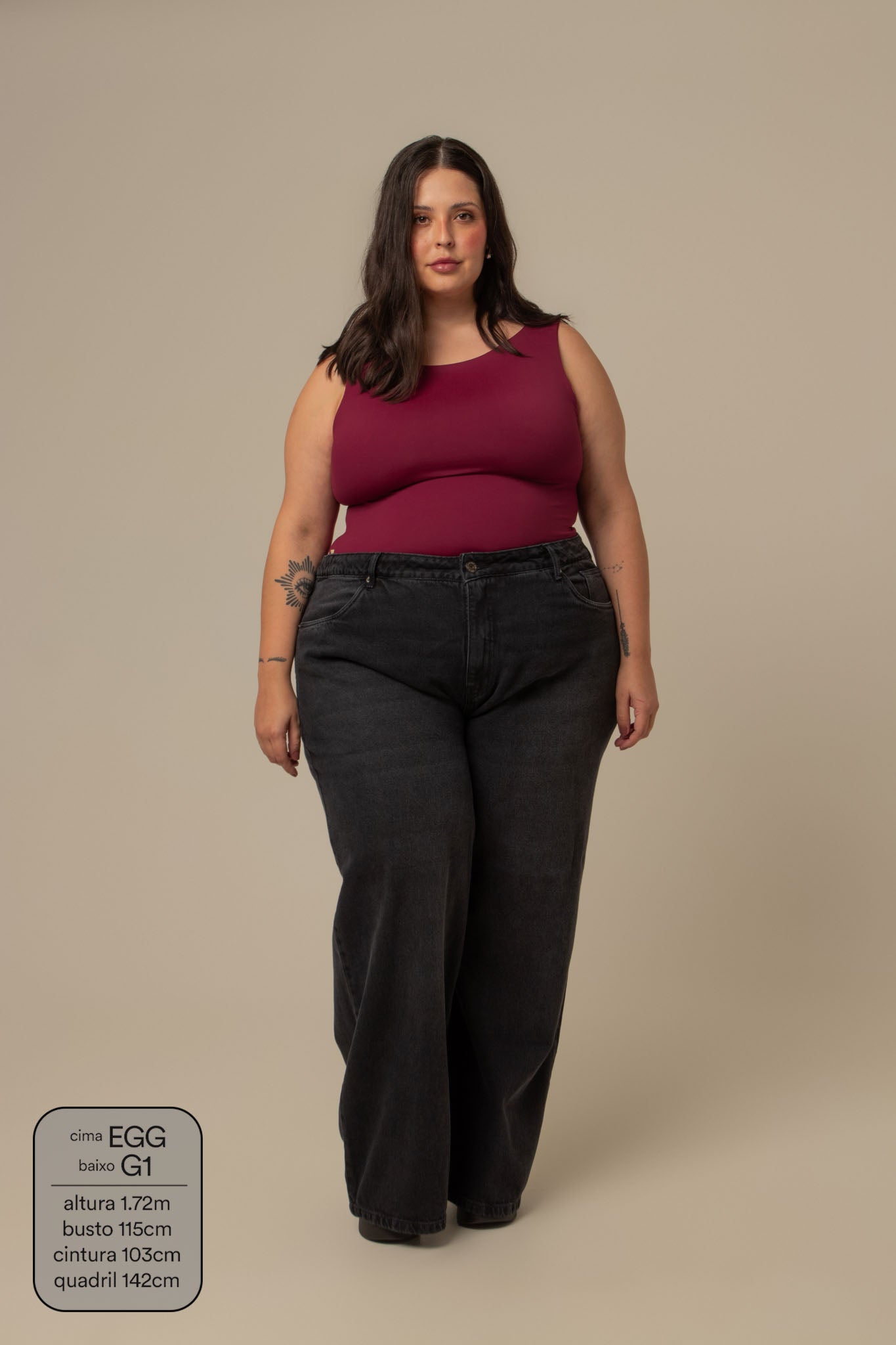 calça jeans ajustável wide midnight black