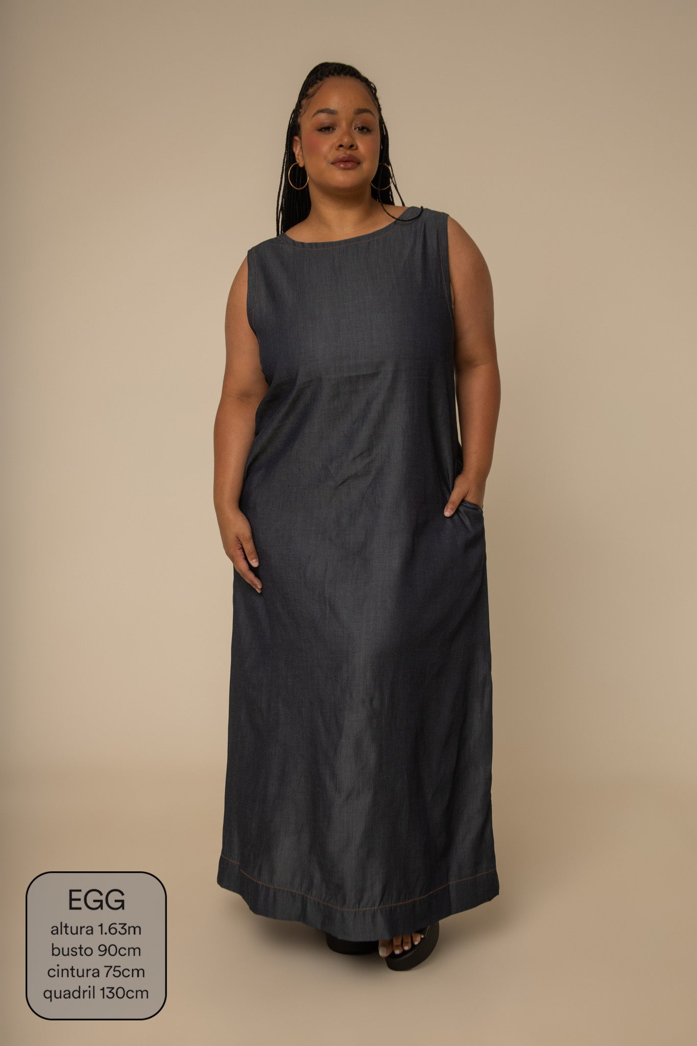 vestido sossego longo jeans