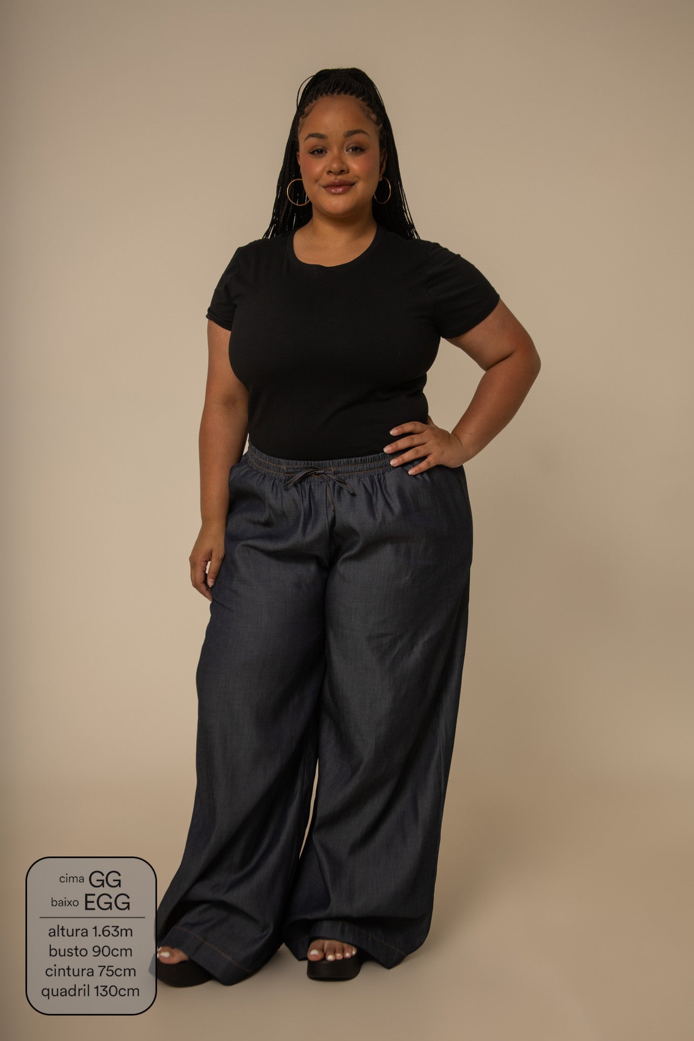 calça jeans levinha wide indigo blue