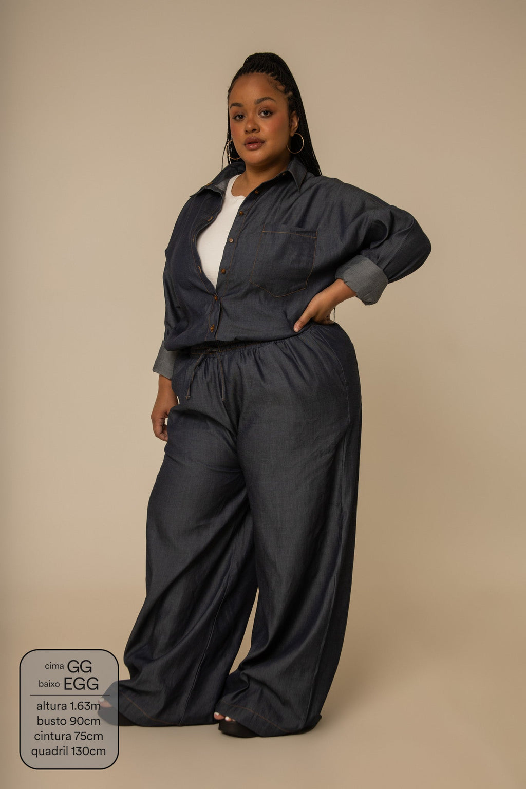 calça jeans levinha wide indigo blue