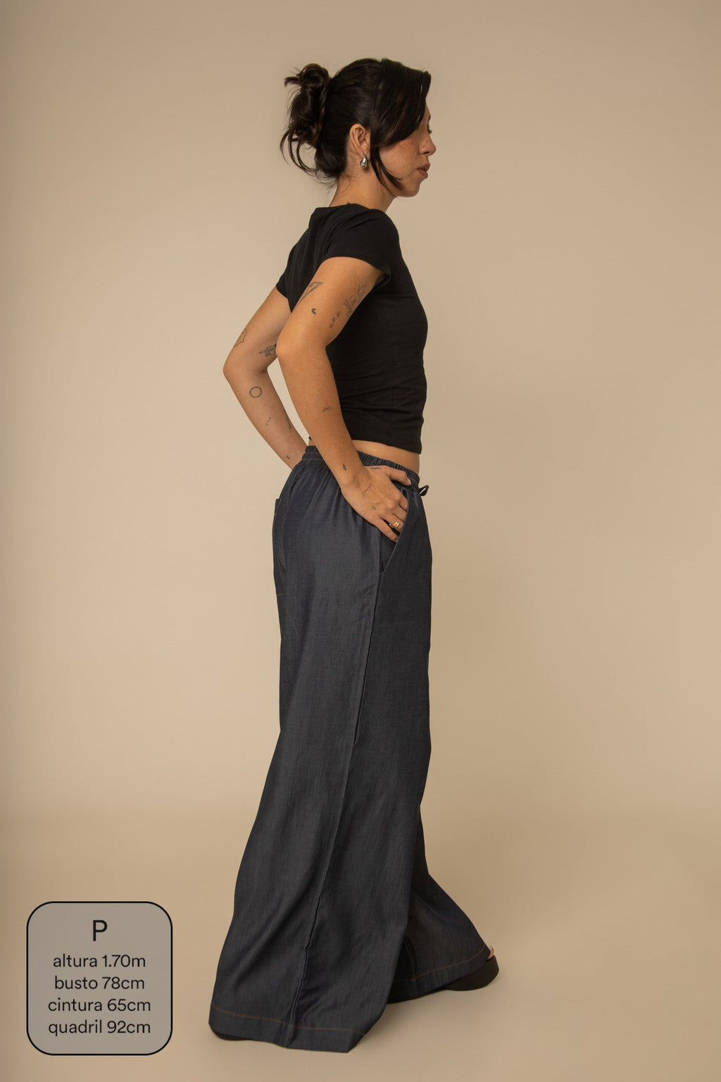 calça jeans levinha wide indigo blue