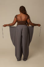 calça guapa | calça alfaiataria amarração