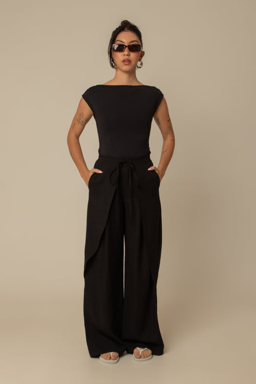 calça guapa | calça alfaiataria amarração