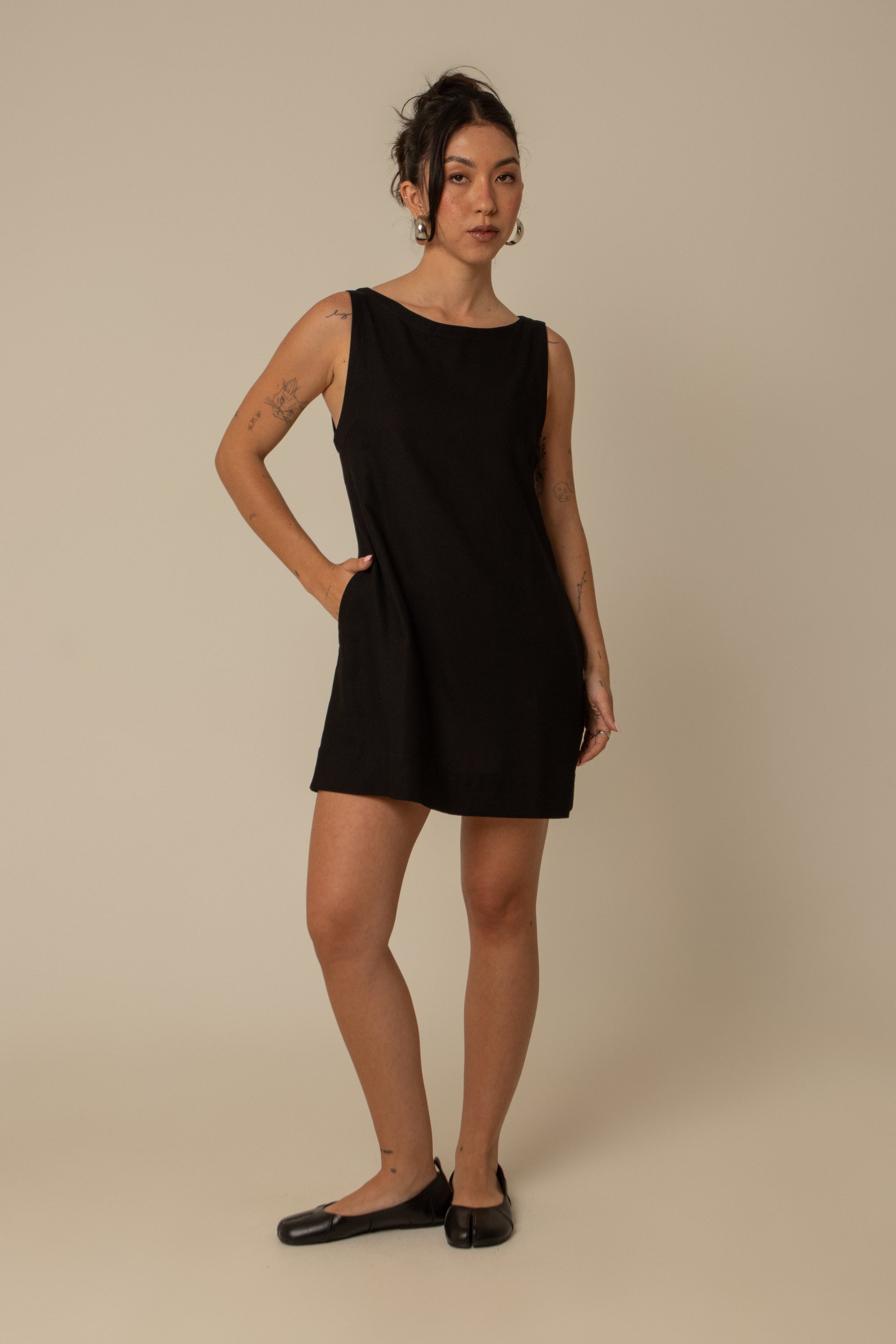 vestido sossego curto | vestido reto de viscolinho