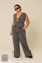 calça alfaiataria laço