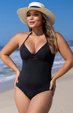 Maiô Modelador Meia Taça Strappy com Bojo Removível Preto