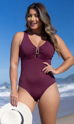 Maiô Fivela com Bojo Removível Grape