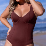 Maiô Modelador Bojo Meia Taça Tradicional Marrom