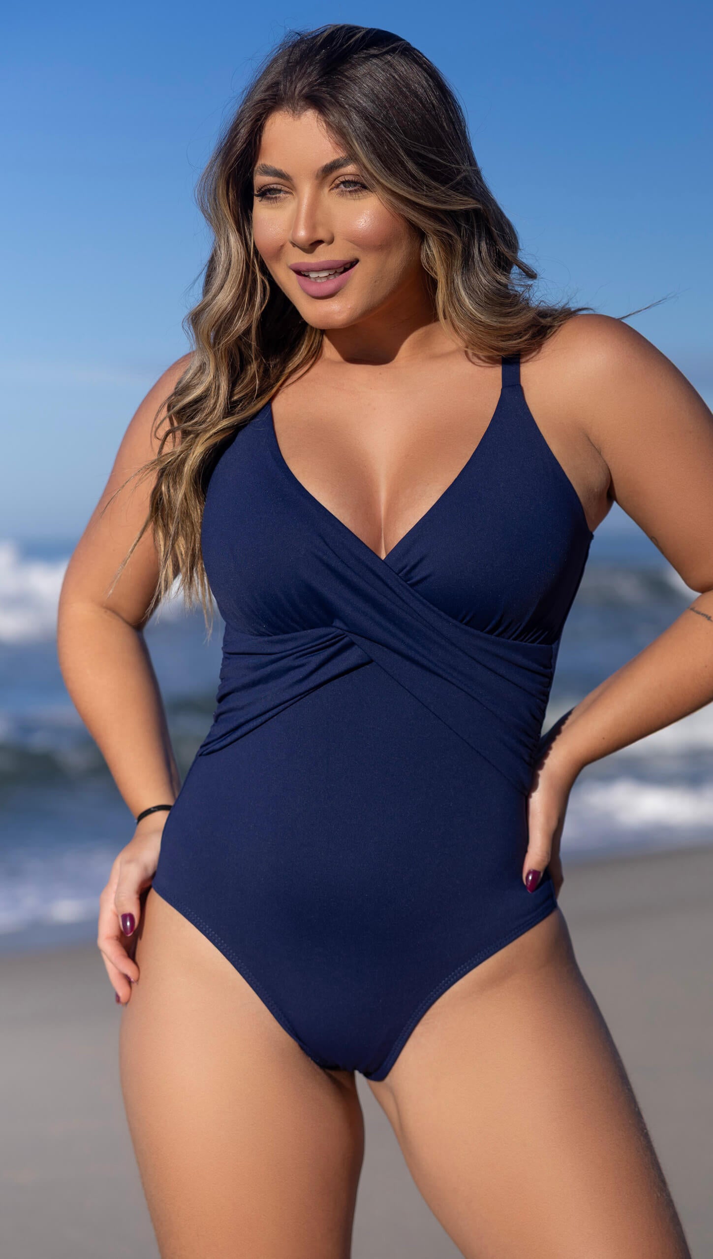 Maiô Modelador Push Up Classic Marinho